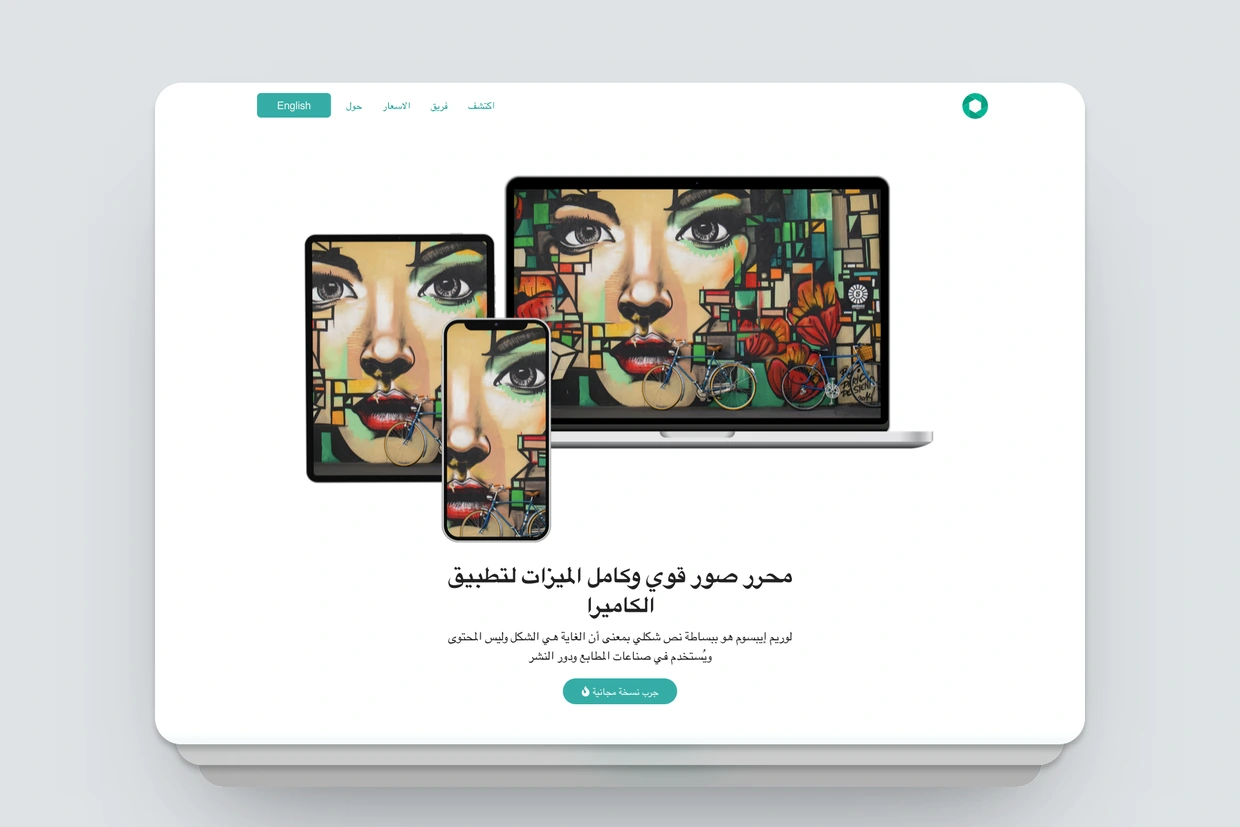 Camera bilingual website template for blocs