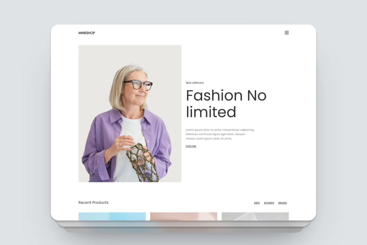 Mineshop website template for blocs