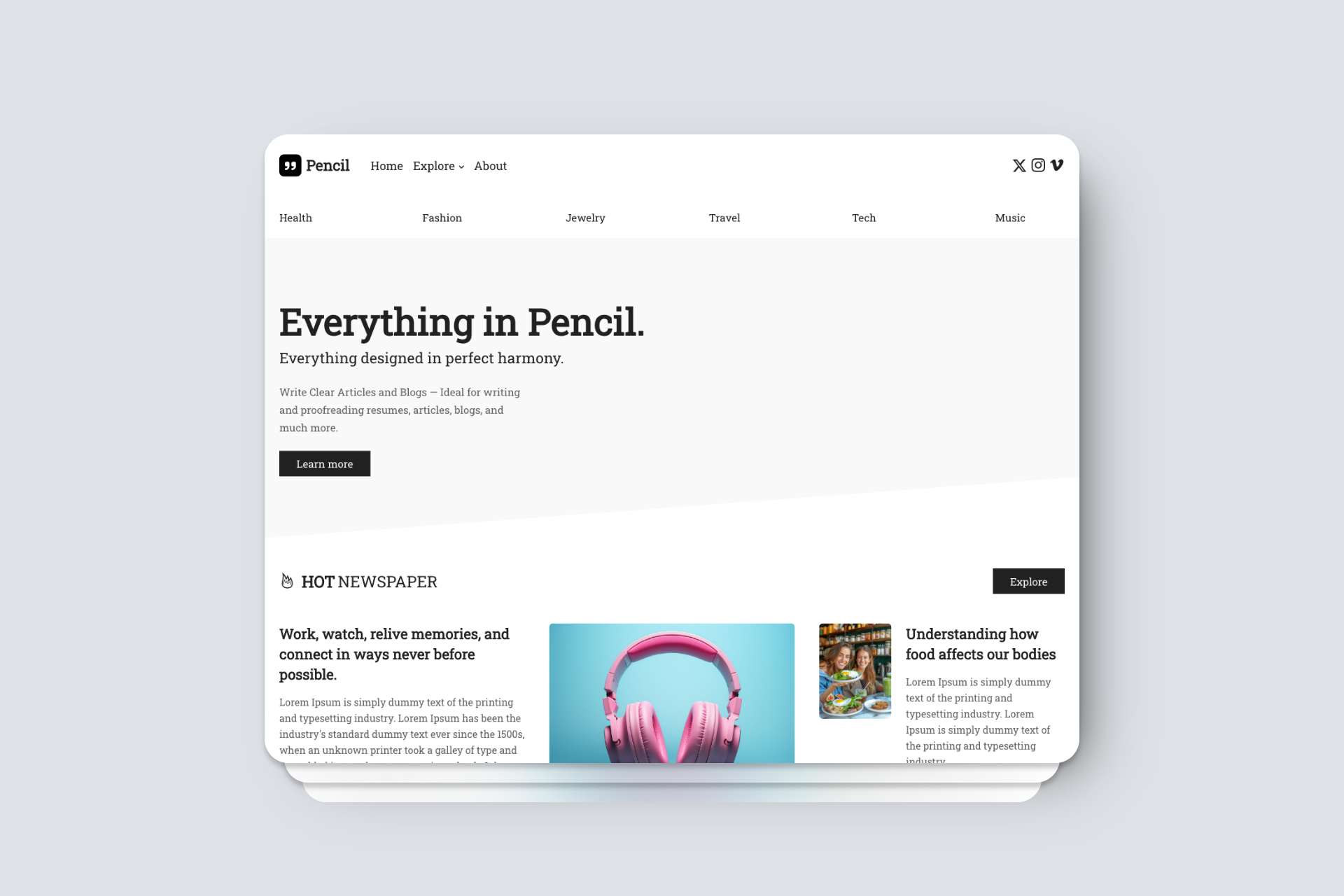Pencil - Blog Website Templates Blocs by Anashyeee