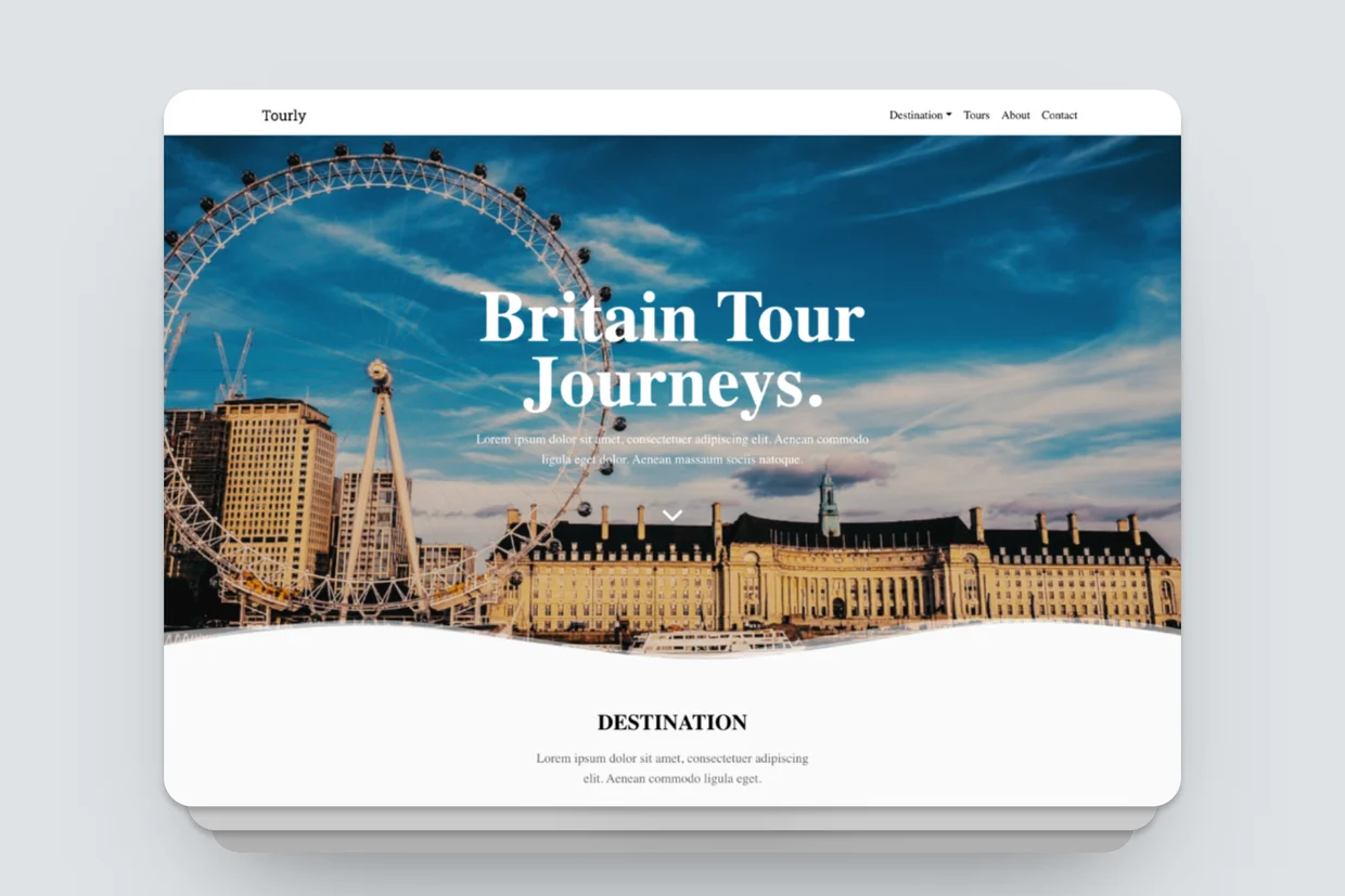 Tourly website template for blocs