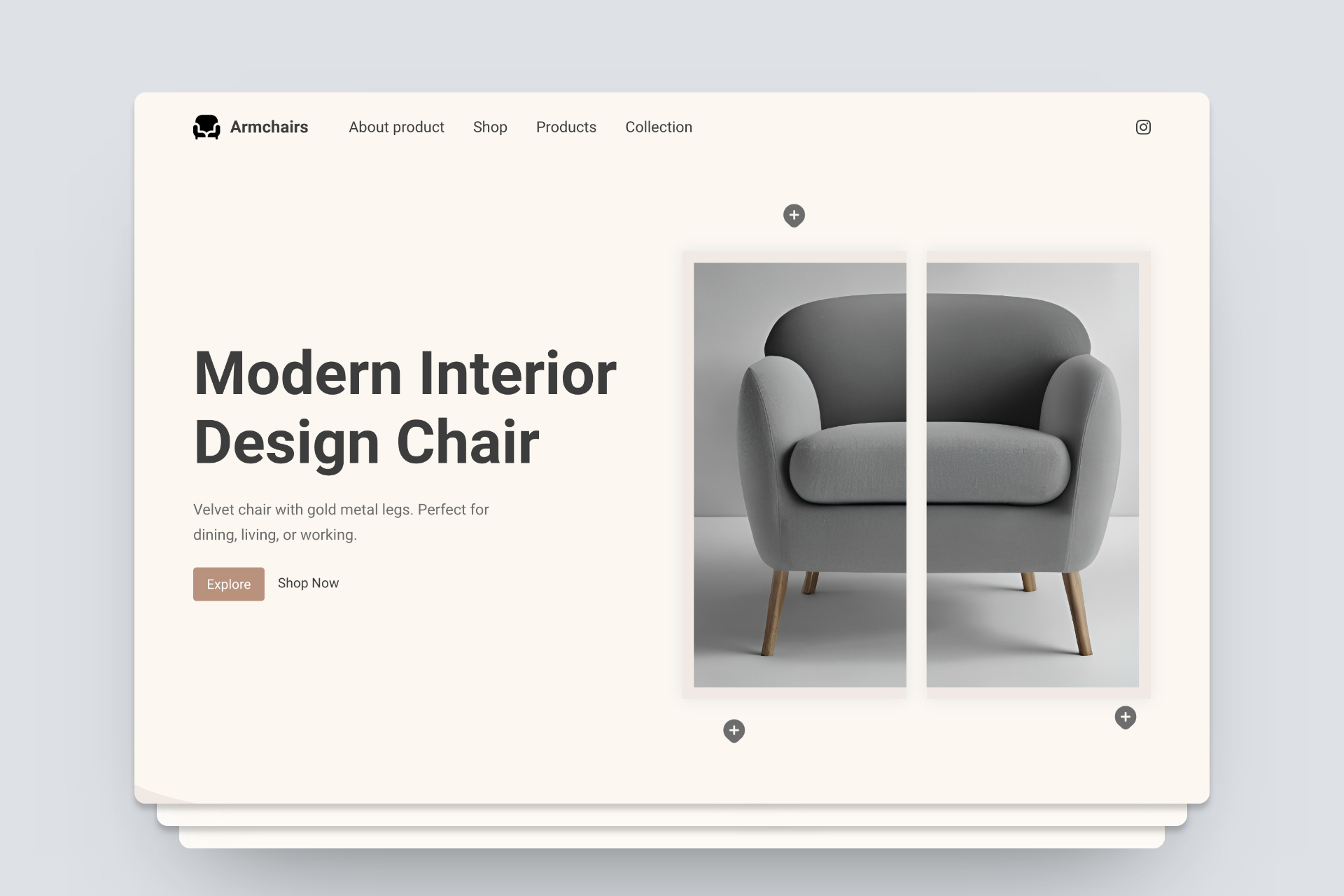 armchairs website template for blocs